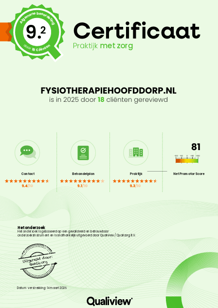 Certificaat Praktijk met Zorg in Hoofddorp
